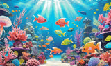 A Diamond Painting Rendering Of Colourful Fish And Coral Reefs Illuminated By Sunlight In A Vibrant Underwater Scene. Size - 100cm X 60cm
