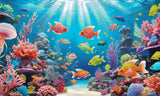 A Diamond Painting Rendering Of Colourful Fish And Coral Reefs Illuminated By Sunlight In A Vibrant Underwater Scene. Size - 100cm X 60cm