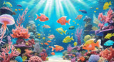 A Diamond Painting Rendering Of Colourful Fish And Coral Reefs Illuminated By Sunlight In A Vibrant Underwater Scene. Size - 110cm X 60cm