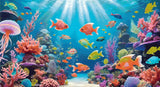 A Diamond Painting Rendering Of Colourful Fish And Coral Reefs Illuminated By Sunlight In A Vibrant Underwater Scene. Size - 110cm X 60cm