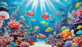 A Diamond Painting Rendering Of Colourful Fish And Coral Reefs Illuminated By Sunlight In A Vibrant Underwater Scene. Size - 120cm X 70cm
