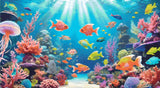 A Diamond Painting Rendering Of Colourful Fish And Coral Reefs Illuminated By Sunlight In A Vibrant Underwater Scene. Size - 90cm X 50cm