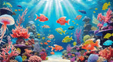 A Diamond Painting Rendering Of Colourful Fish And Coral Reefs Illuminated By Sunlight In A Vibrant Underwater Scene. Size - 90cm X 50cm