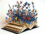 Butterflies emerging from an open book, colourful and lively. Size - 40cm x 30cm