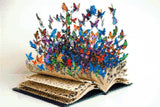 Butterflies emerging from an open book, colourful and lively. Size - 60cm x 40cm
