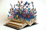Butterflies emerging from an open book, colourful and lively. Size - 90cm x 60cm
