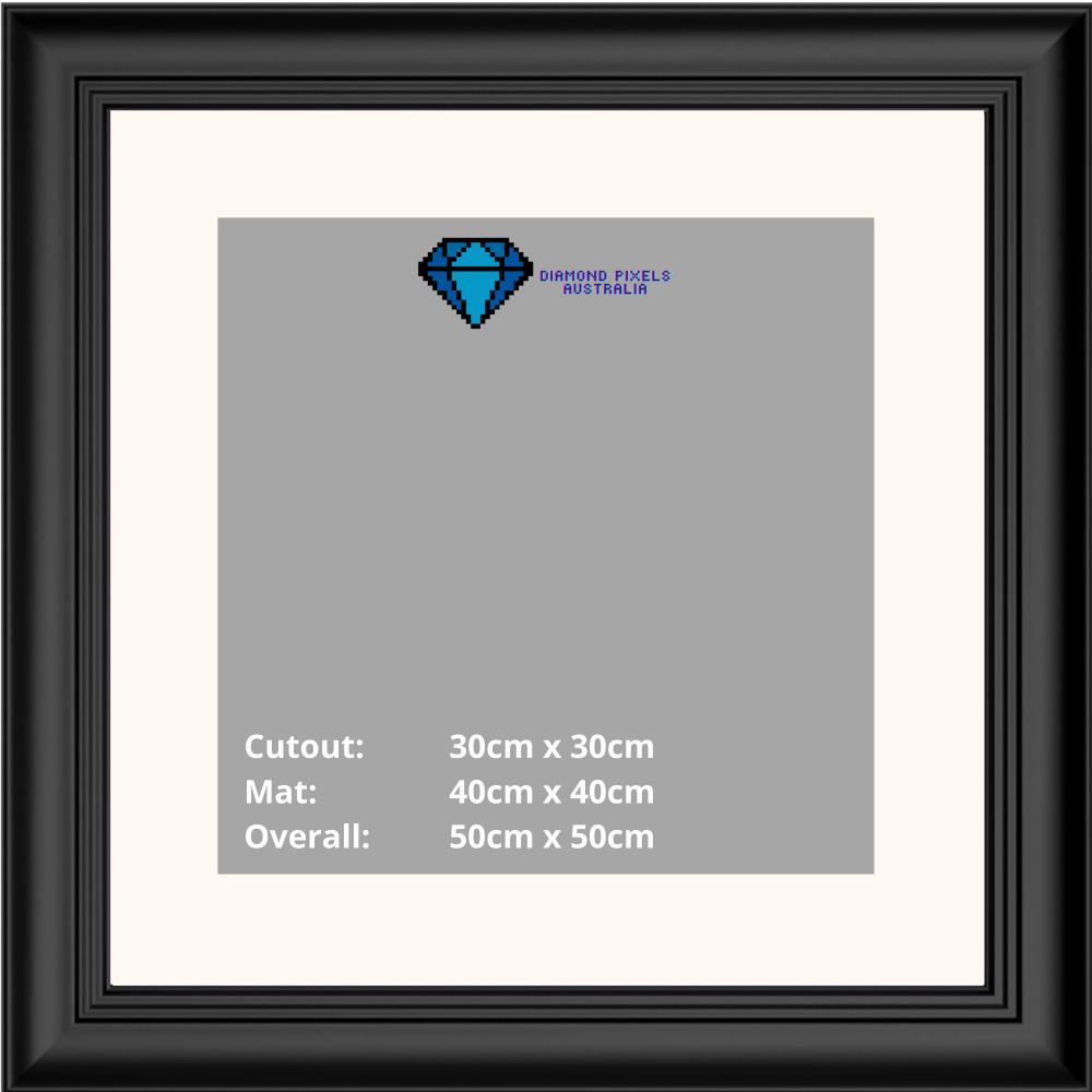 Diamond Painting Frame 30cm x 30cm, Black or white with mat, lightweight  material, wall hanging – Diamond Pixels Australia
