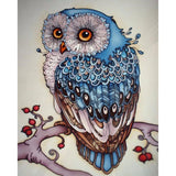 Diamond Painting Kit - Blue Owl - Full Coverage, Square or Round Drill - Multiple Sizes - Poured Glue - Diamond Pixels Australia