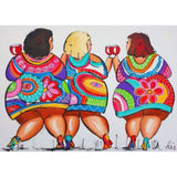 Diamond Painting Kit - Three Fat Women - Full Coverage, Square or Round Drill - Multiple Sizes - Poured Glue - Diamond Pixels Australia