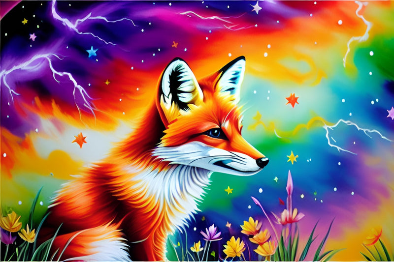 Diamond Painting Kit - Rainbow Fox