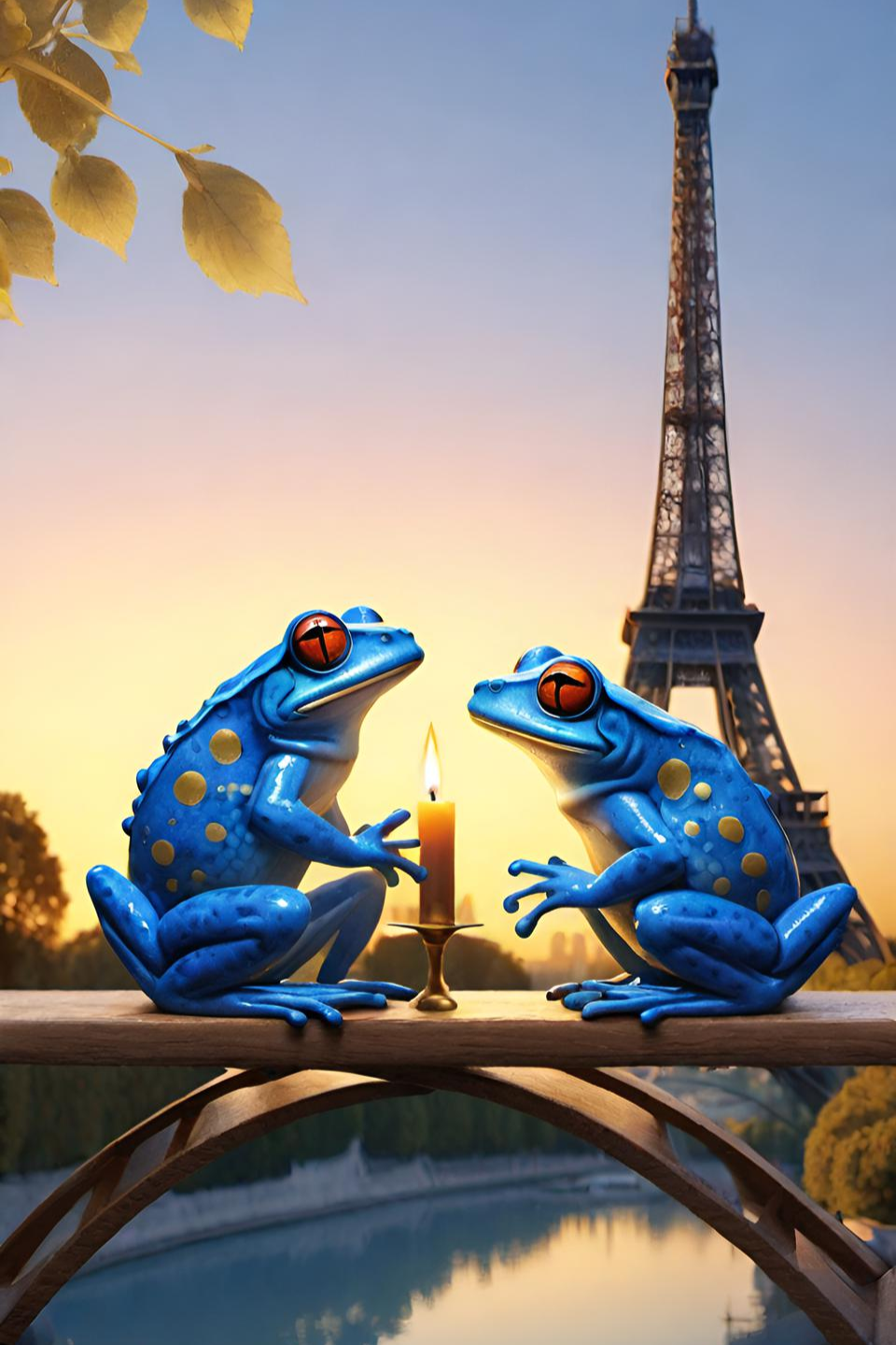Frogs In Paris Diamond Painting Kit