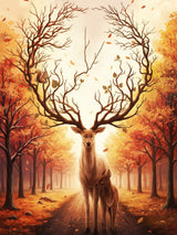 Antlers of Autumn Diamond Painting Kit