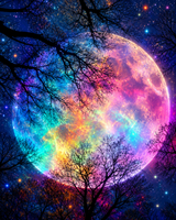 Colourful Moon Diamond Painting Kit