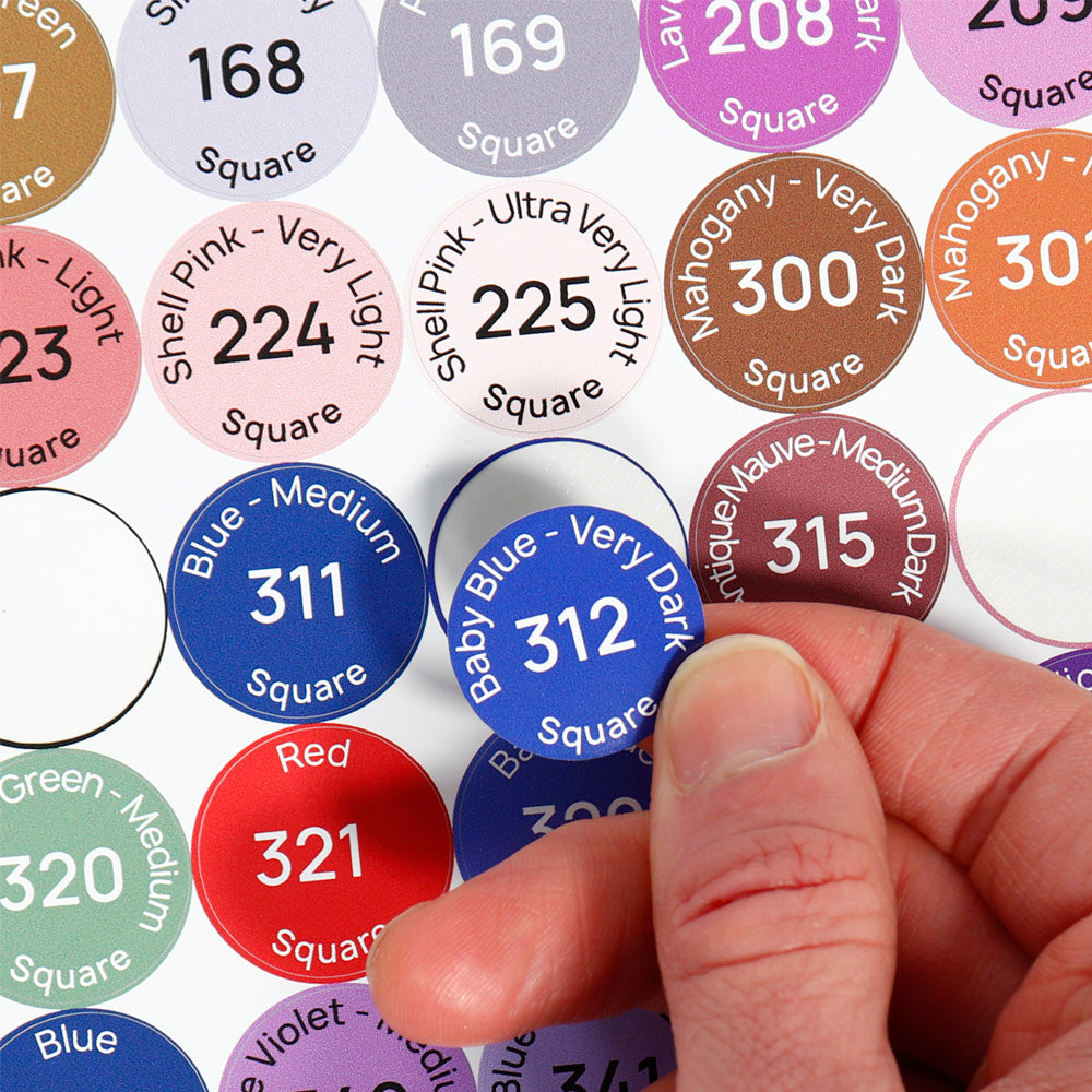 Vibrant Colour Coded Vinyl Sticker Set for Diamond Painting