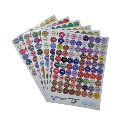Vibrant Colour Coded Vinyl Sticker Set for Diamond Painting