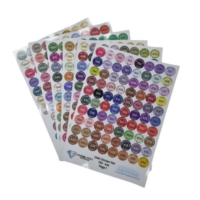 Vibrant Colour Coded Vinyl Sticker Set for Diamond Painting