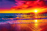 A Diamond Painting Rendering Of Vivid Sunset Over The Ocean With Colourful Sky And Waves. Size - 60cm X 40cm