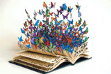 Butterflies emerging from an open book, colourful and lively. Size - 120cm x 80cm