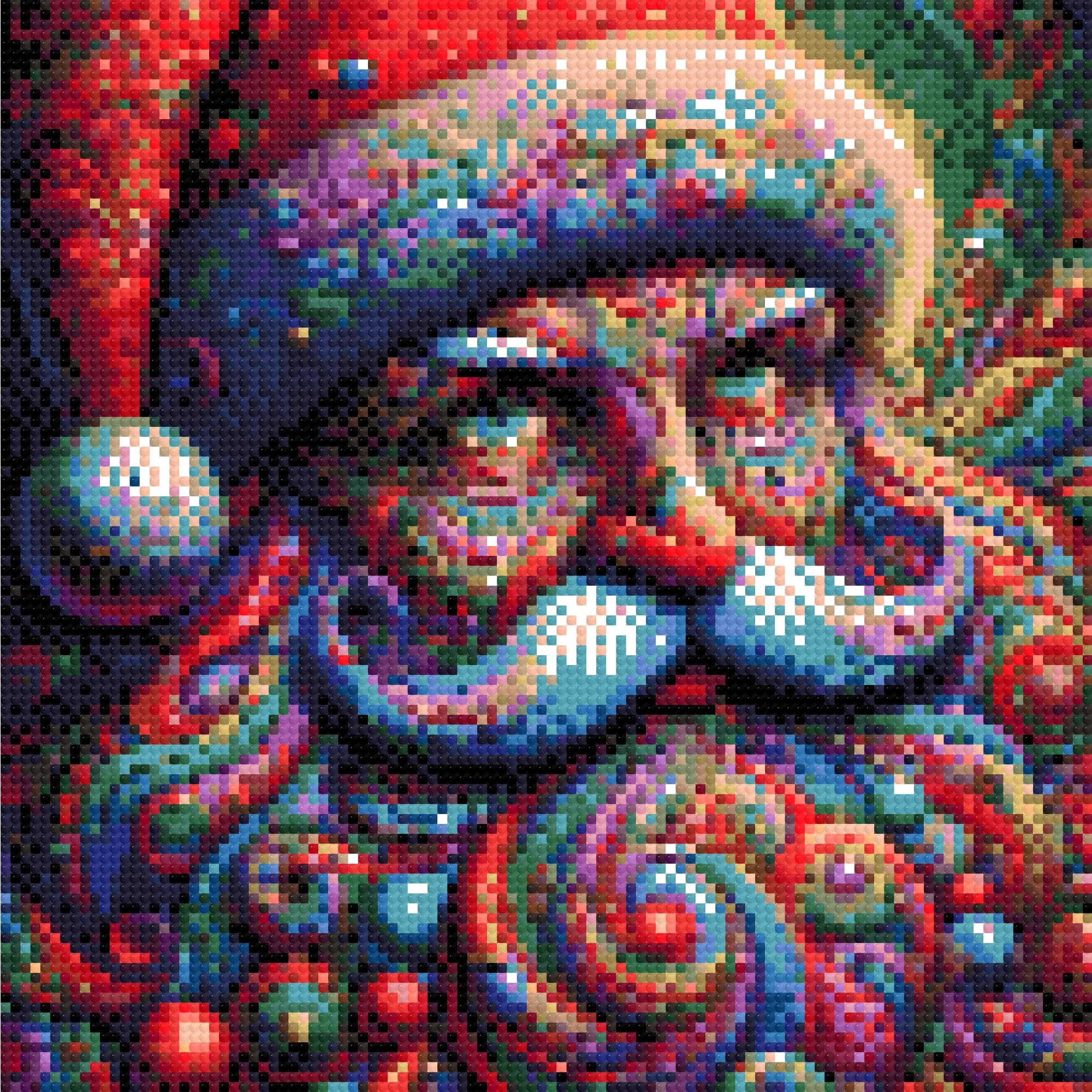 colourful, swirling depiction of Santa Claus with vibrant patterns. Size - 30cm x 30cm