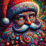 colourful, swirling depiction of Santa Claus with vibrant patterns. Size - 30cm x 30cm