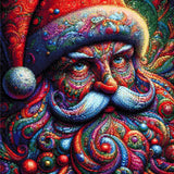 colourful, swirling depiction of Santa Claus with vibrant patterns. Size - 50cm x 50cm