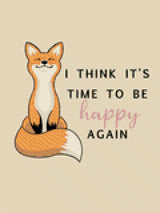 A serene fox with a motivational quote about happiness. Size - 30cm x 40cm