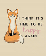 A serene fox with a motivational quote about happiness. Size - 50cm x 60cm