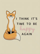 A serene fox with a motivational quote about happiness. Size - 60cm x 80cm