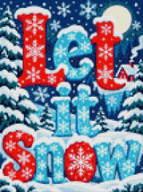 A diamond painting rendering of Let it Snow Size - 30cm x 40cm