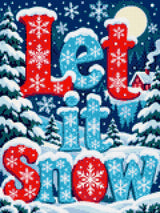 A diamond painting rendering of Let it Snow Size - 30cm x 40cm
