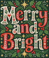 A diamond painting rendering of Merry and Bright Size - 50cm x 60cm