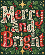 A diamond painting rendering of Merry and Bright Size - 50cm x 60cm