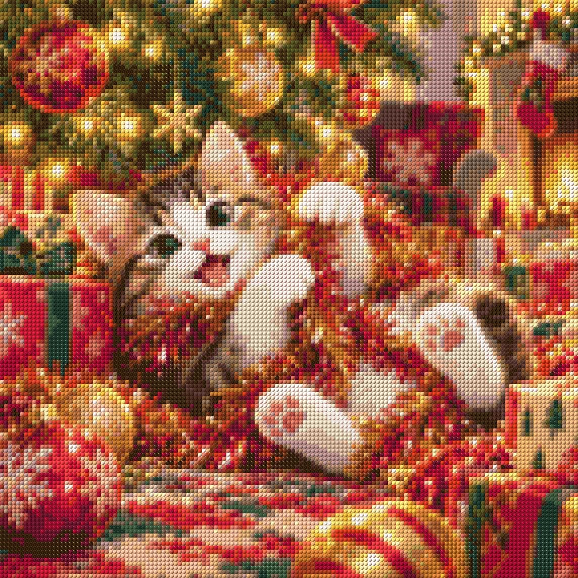 A diamond painting rendering of Tinsel Delight Size - 40cm x 40cm