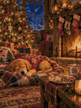 A diamond painting rendering of Cozy Nap Size - 30cm x 40cm