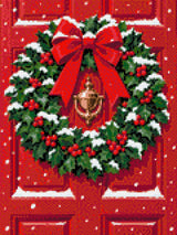 A diamond painting rendering of Holiday Door Size - 30cm x 40cm