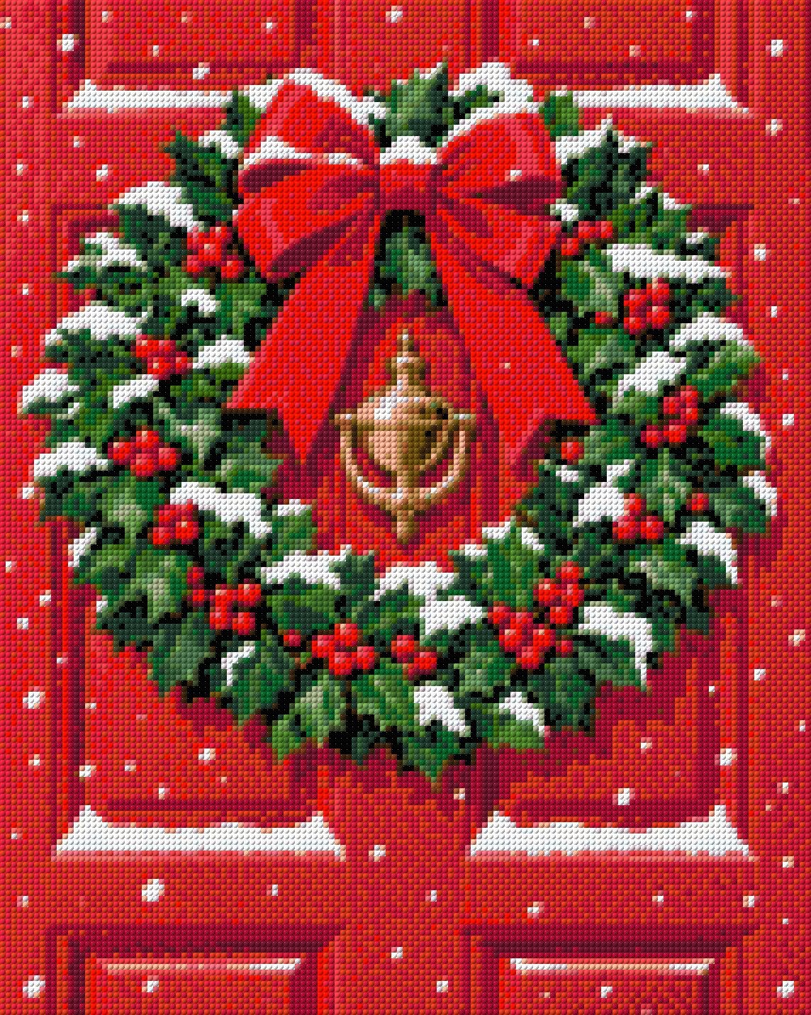 A diamond painting rendering of Holiday Door Size - 40cm x 50cm