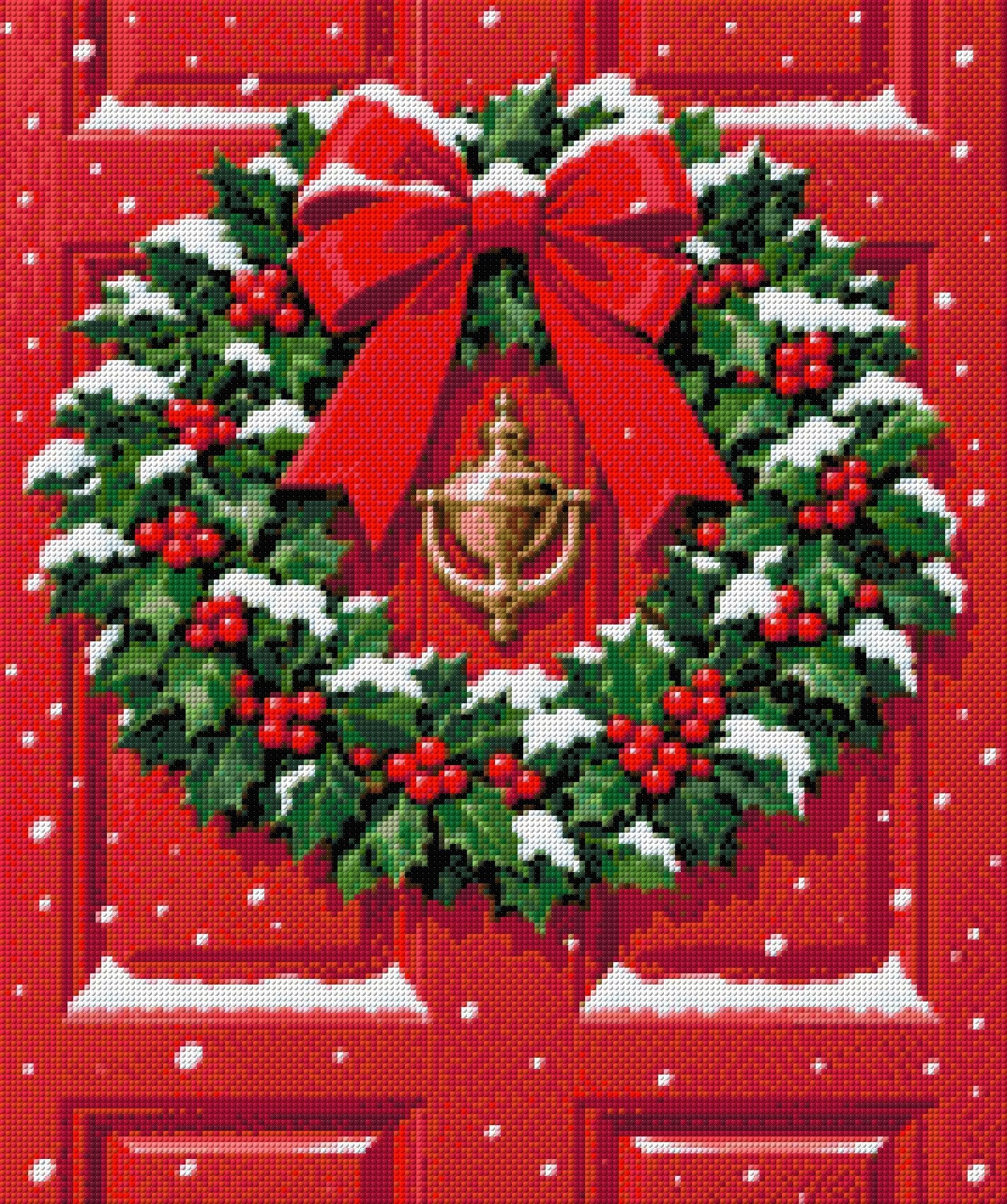 A diamond painting rendering of Holiday Door Size - 50cm x 60cm