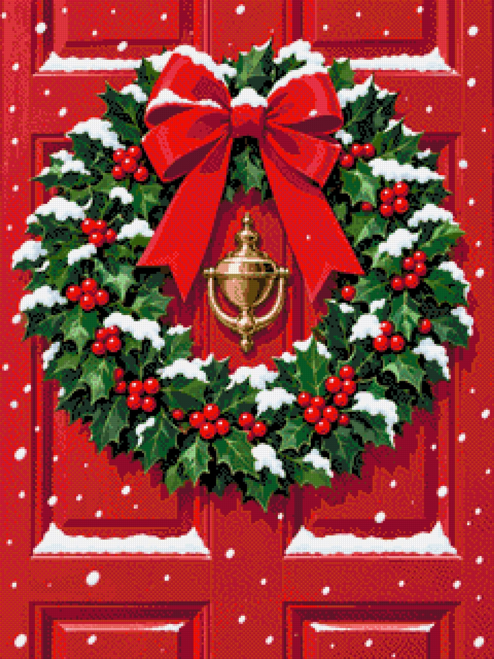 A diamond painting rendering of Holiday Door Size - 60cm x 80cm