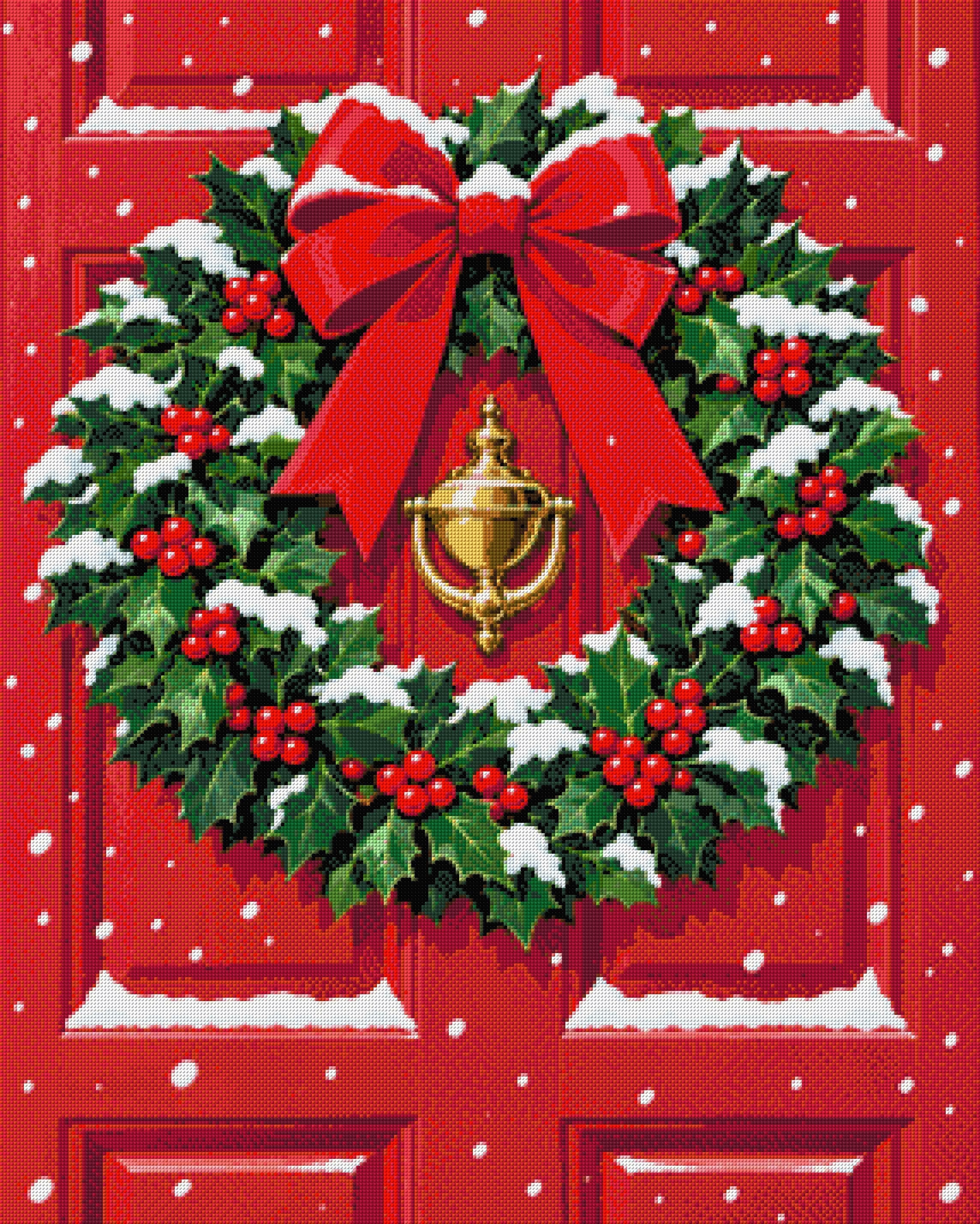 A diamond painting rendering of Holiday Door Size - 80cm x 100cm