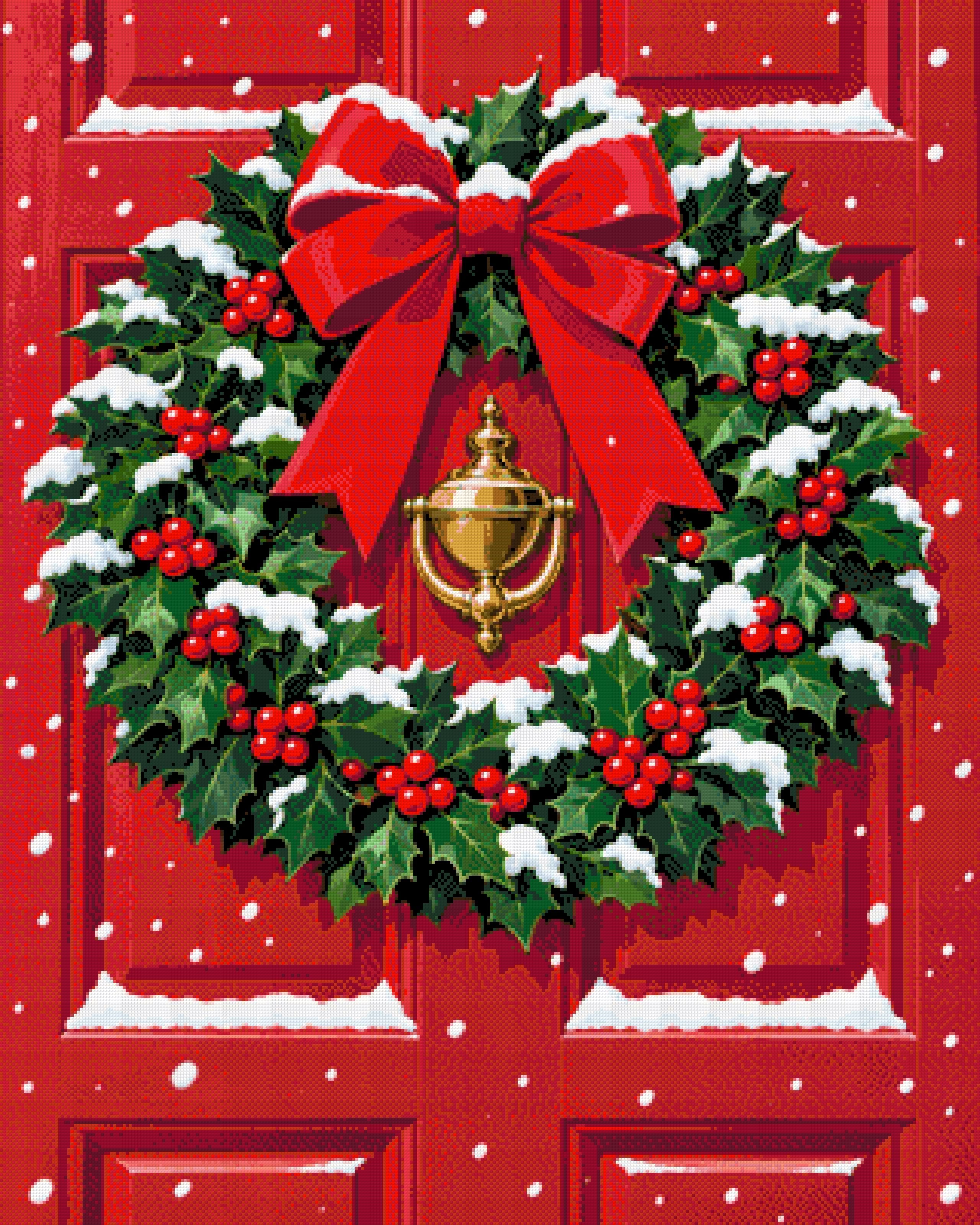 A diamond painting rendering of Holiday Door Size - 80cm x 100cm