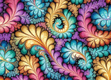 A Diamond Painting Rendering Of Colourful Fractal Art With Swirling Patterns Resembling Flower Petals In Multiple Hues. Size - 110cm X 80cm