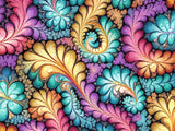 A Diamond Painting Rendering Of Colourful Fractal Art With Swirling Patterns Resembling Flower Petals In Multiple Hues. Size - 120cm X 90cm