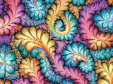 A Diamond Painting Rendering Of Colourful Fractal Art With Swirling Patterns Resembling Flower Petals In Multiple Hues. Size - 40cm X 30cm