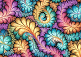 A Diamond Painting Rendering Of Colourful Fractal Art With Swirling Patterns Resembling Flower Petals In Multiple Hues. Size - 70cm X 50cm