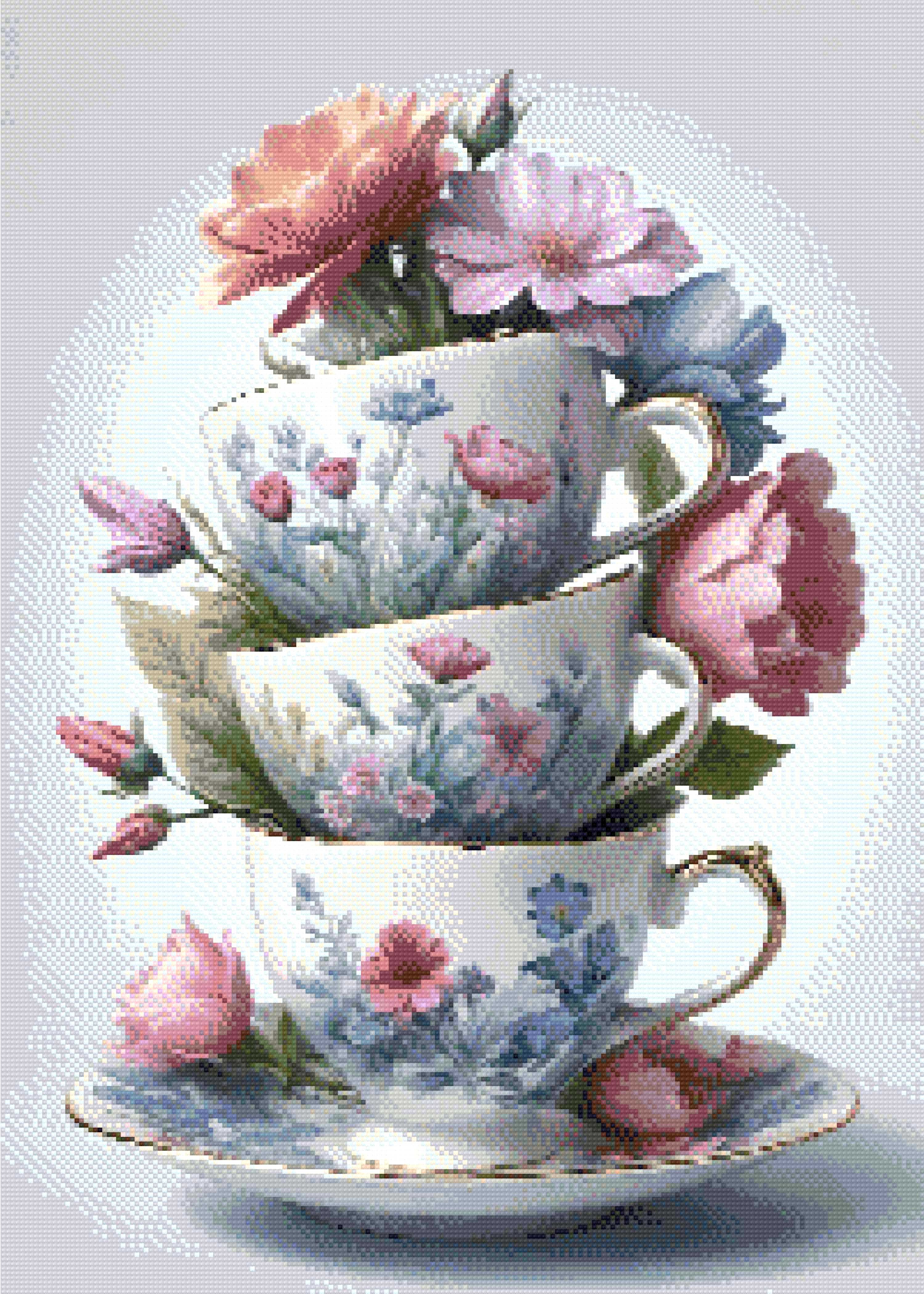 Tea Cup Cascade Diamond Painting Kit