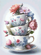 Tea Cup Cascade Diamond Painting Kit
