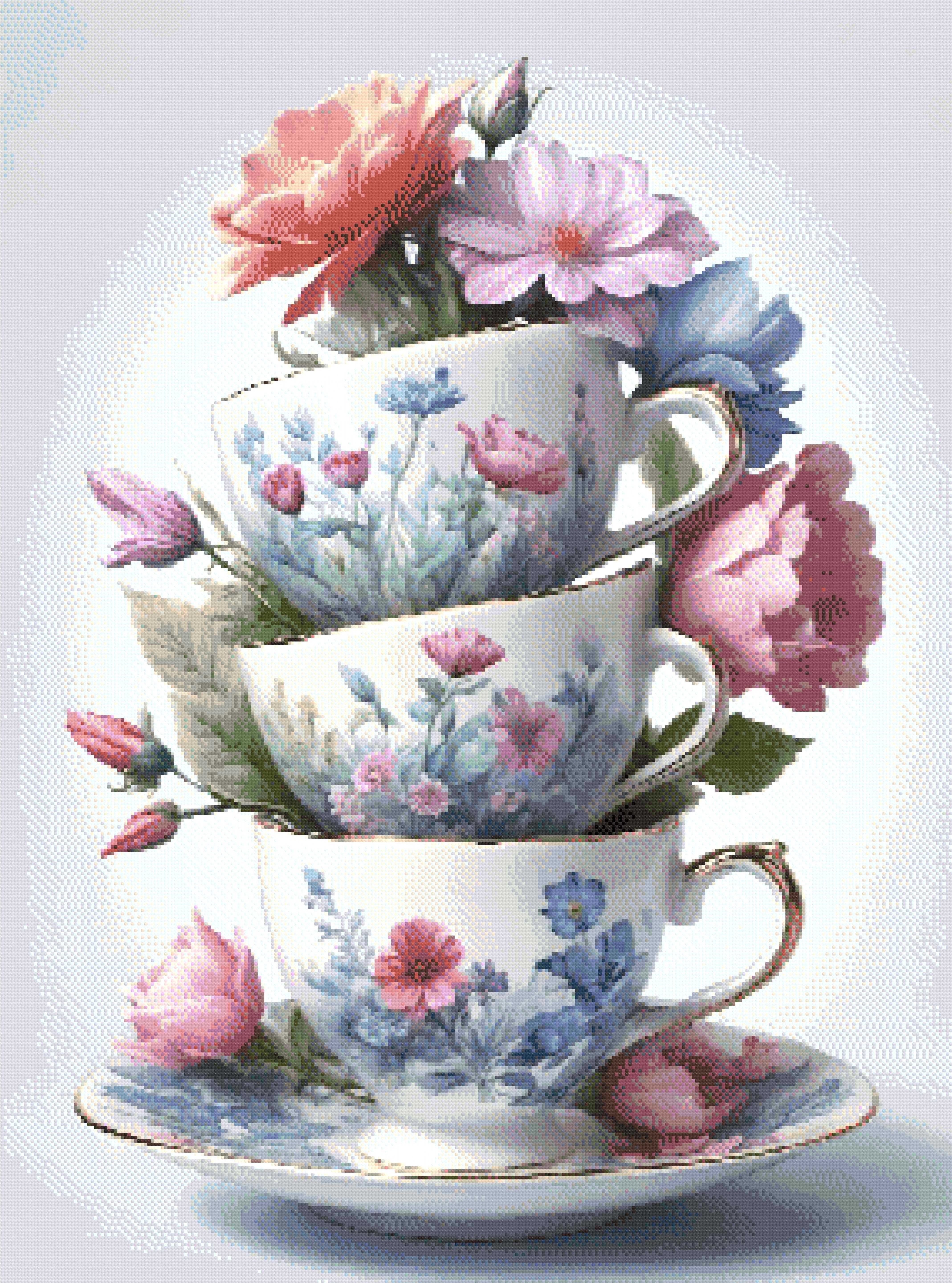 Tea Cup Cascade Diamond Painting Kit