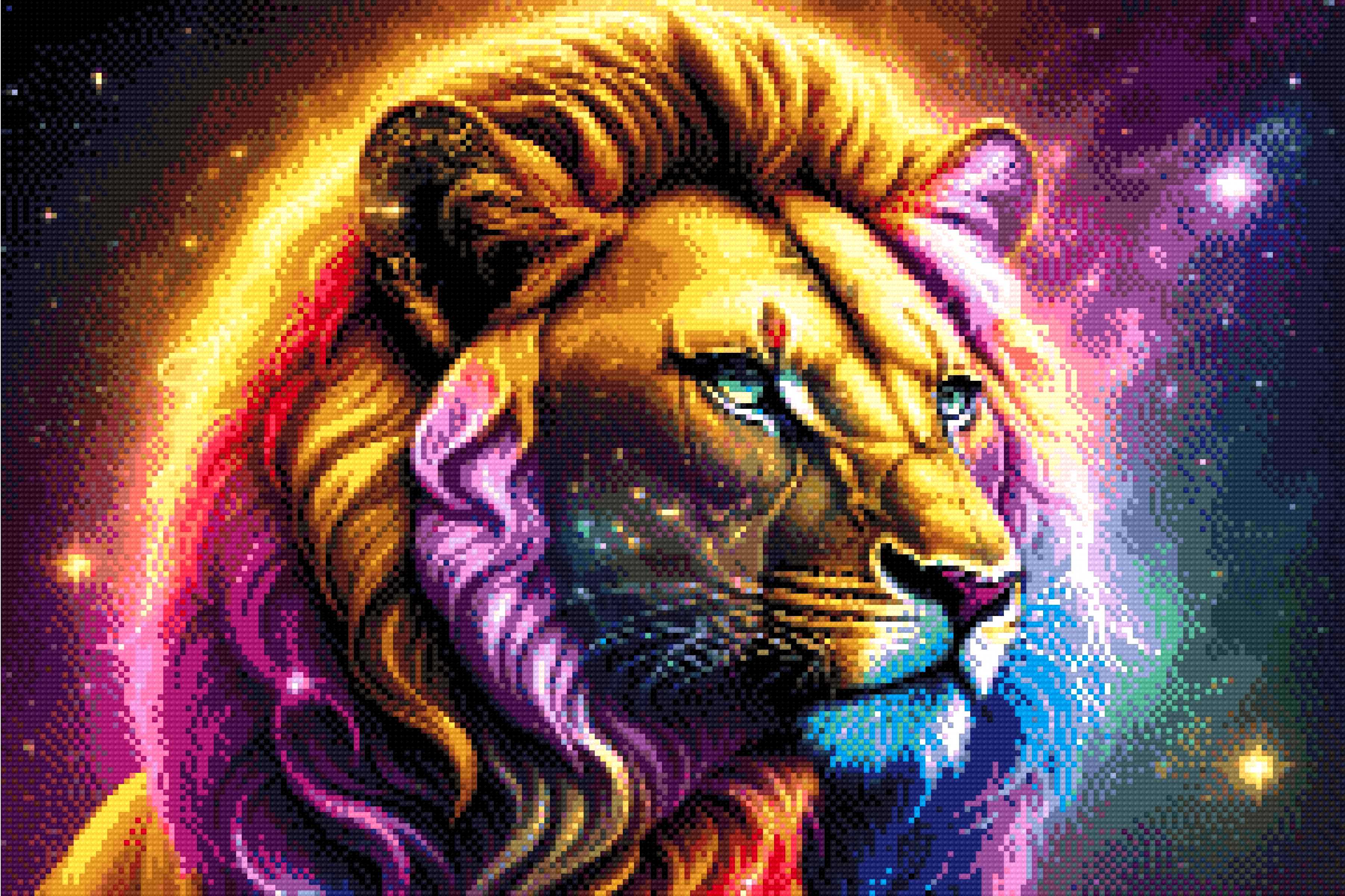 Diamond Painting Kit - Lion of the Stars