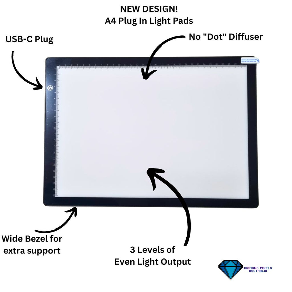 A1 Plug In LED Light Pad - Adjustable Brightness - 85cm x 55cm backlight  area – Diamond Pixels Australia