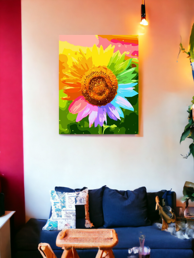 Paint By Numbers Kit - Rainbow Sunflower
